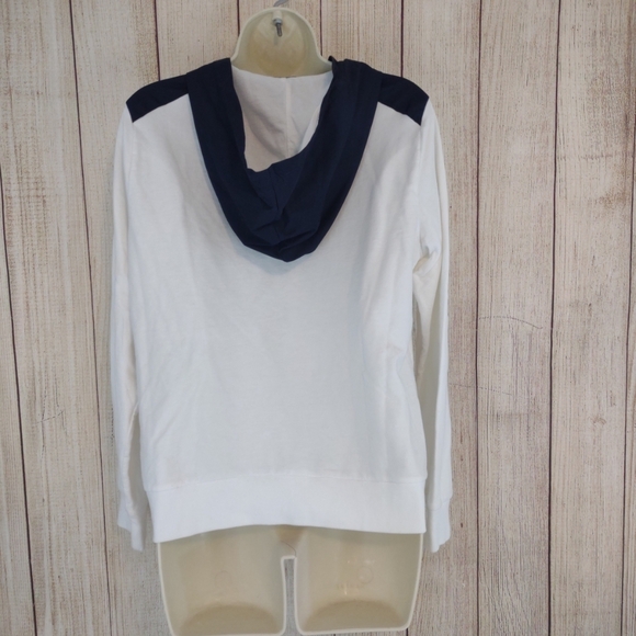 LRL Ralph Lauren white & navy blue pullover sweatshirt hoodie large - Picture 11 of 12